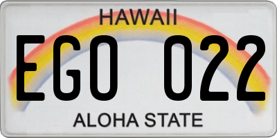 HI license plate EGO022