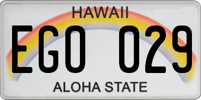 HI license plate EGO029