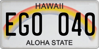 HI license plate EGO040