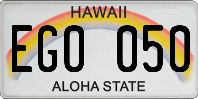 HI license plate EGO050
