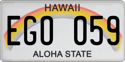HI license plate EGO059