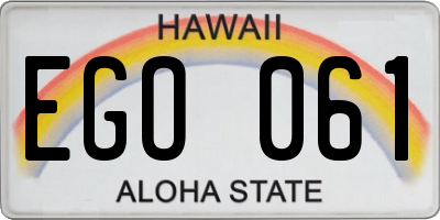 HI license plate EGO061