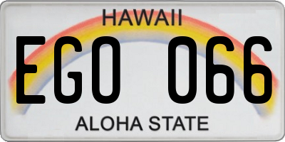 HI license plate EGO066