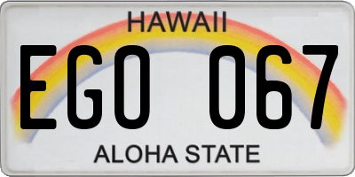 HI license plate EGO067