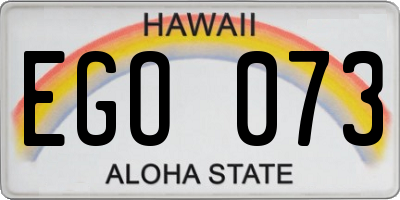HI license plate EGO073