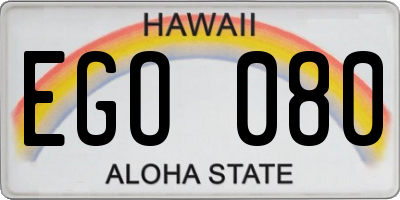 HI license plate EGO080