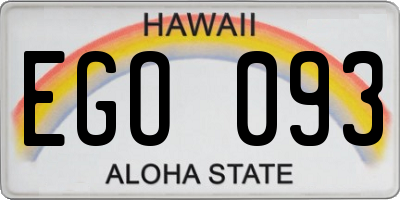 HI license plate EGO093