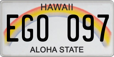 HI license plate EGO097