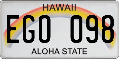 HI license plate EGO098