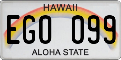 HI license plate EGO099