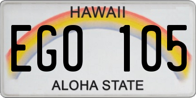 HI license plate EGO105