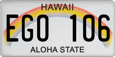 HI license plate EGO106