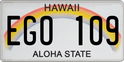 HI license plate EGO109