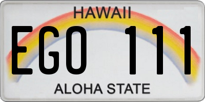 HI license plate EGO111
