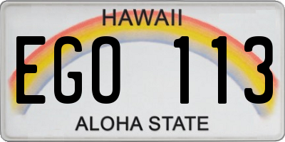 HI license plate EGO113