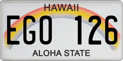 HI license plate EGO126
