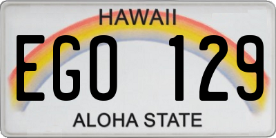 HI license plate EGO129