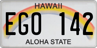 HI license plate EGO142