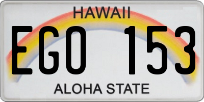 HI license plate EGO153