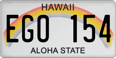 HI license plate EGO154