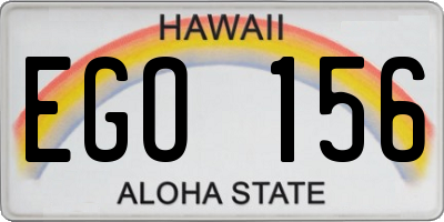 HI license plate EGO156
