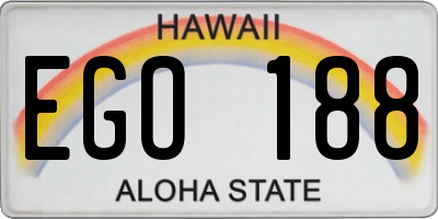 HI license plate EGO188