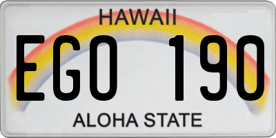 HI license plate EGO190