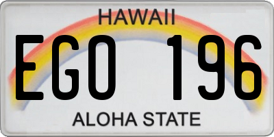 HI license plate EGO196