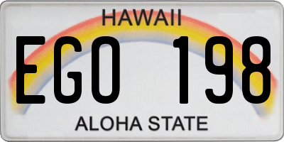 HI license plate EGO198