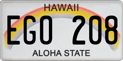 HI license plate EGO208