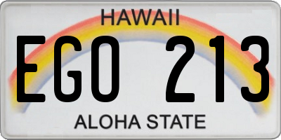 HI license plate EGO213