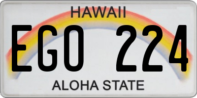 HI license plate EGO224