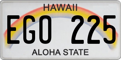 HI license plate EGO225