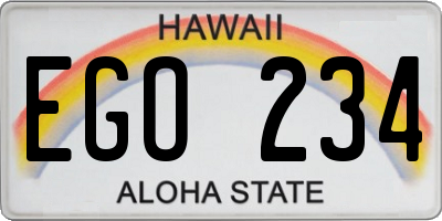 HI license plate EGO234