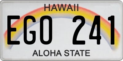 HI license plate EGO241