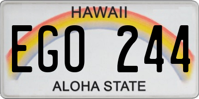 HI license plate EGO244