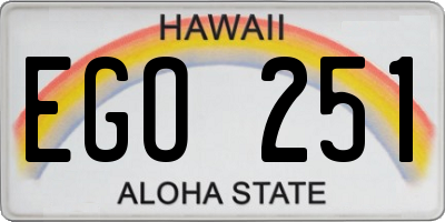 HI license plate EGO251