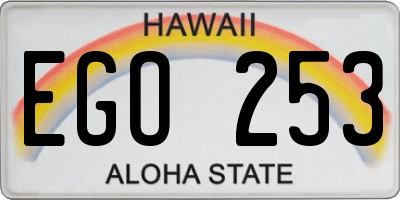 HI license plate EGO253