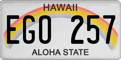 HI license plate EGO257