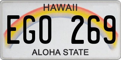 HI license plate EGO269
