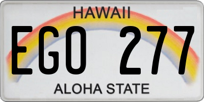 HI license plate EGO277