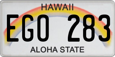 HI license plate EGO283