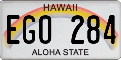 HI license plate EGO284