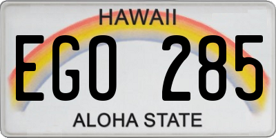 HI license plate EGO285