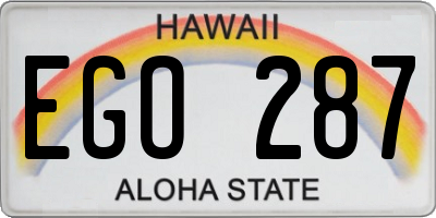 HI license plate EGO287
