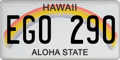 HI license plate EGO290