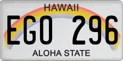 HI license plate EGO296