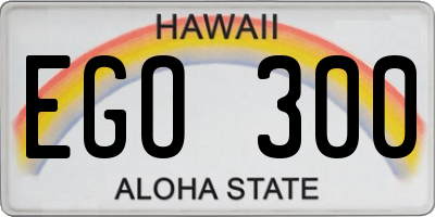 HI license plate EGO300