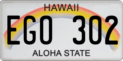 HI license plate EGO302