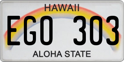 HI license plate EGO303